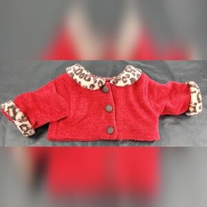 American Girl Doll Bitty Baby Chocolate Cherry Winter Holiday Top Jacket - EUC